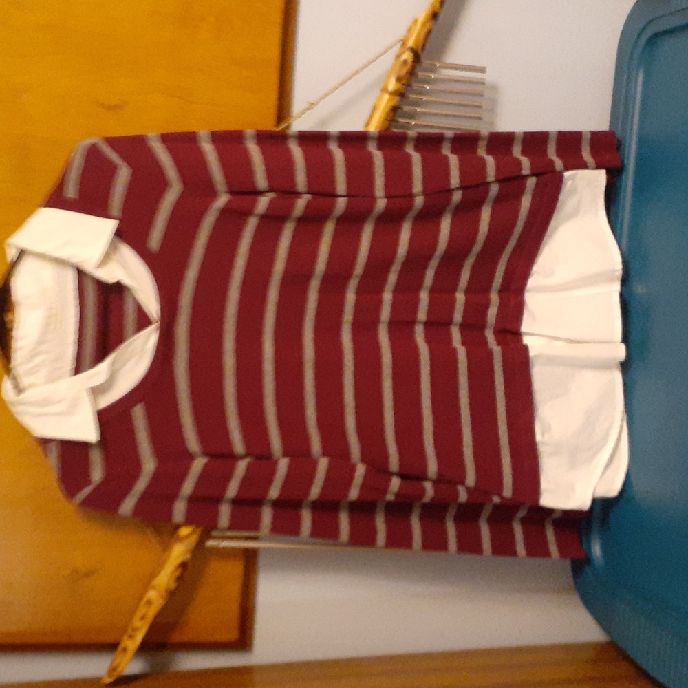 For sale! burgandy striped pullover size med.